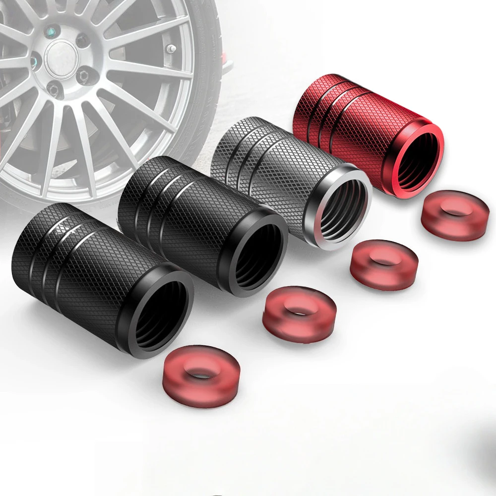 자동차 및 오토바이 타이어용 4개 알루미늄 합금 범용 밸브 캡, 전기 자전거 밸..