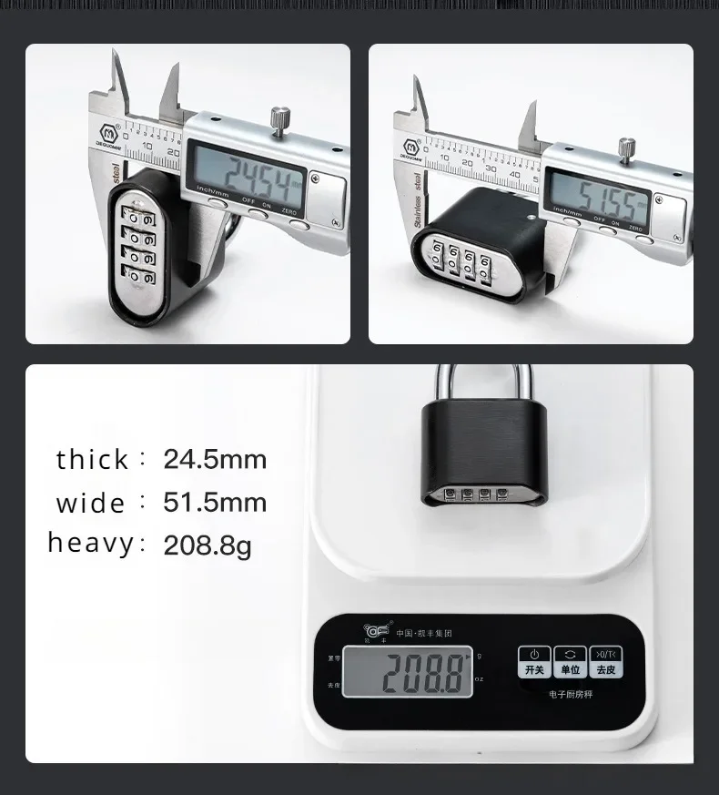 Combination Lock Digit Combination Lock 4-Digit Number Combination Padlock Waterproof Strong Hardened Suitable for Indoor Outdoor Fence Door Sturdy Password Code Locks