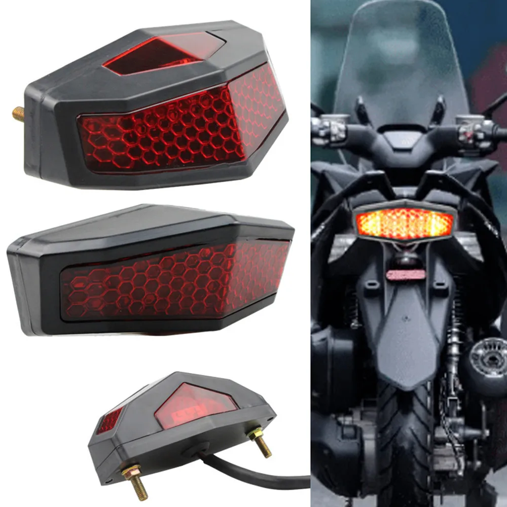 

Motorcycle LED Rear Stop Brake Tail Light Universal 12V License Taillight Red Waterproof And Shockproof Shell Easy To Install