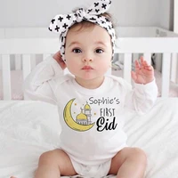 Personalised Eid Ramadan Baby Rompers Custom Infant Long Sleeve Jumpsuit Eid Boys Girls Clothes Islamic Muslim Holiday Outfits 1