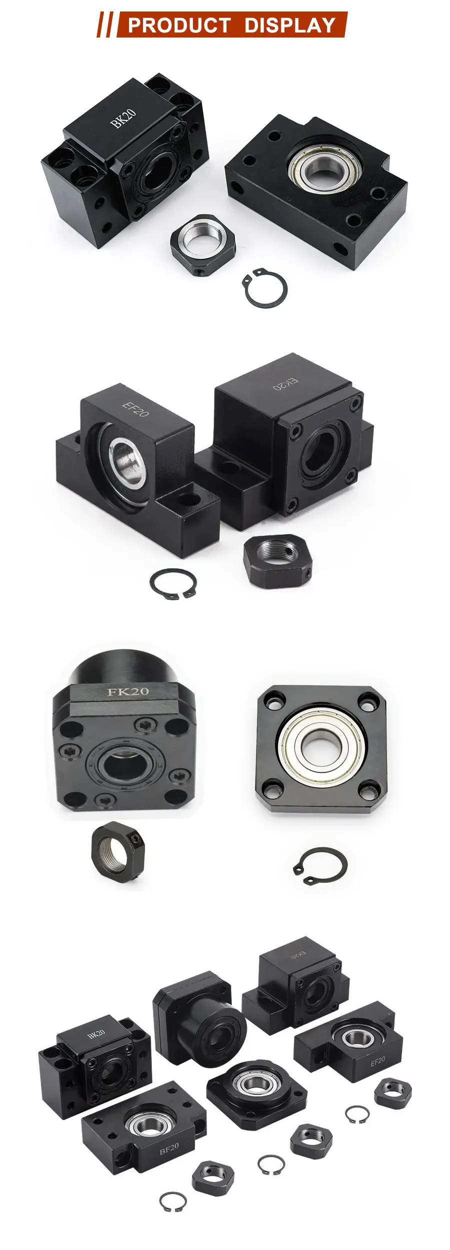 Kugelumlaufspindel-Stützlagersitz mit fester Basis BK12 BF12 FK12 FF12 EK12 EF12 BKBF12 EKEF12 FKFF12 C7/C5 Schraubenwellenlagergehäuse – Detail 11