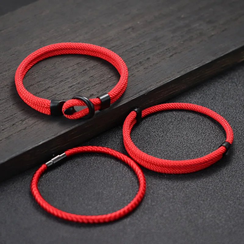 새로운 3Pcs 남자 팔찌 세트 럭키 레드 용골 로프 Braslet 서퍼 해상 패브릭 Braclet 레저 액세서리 그를위한 선물 쥬얼리