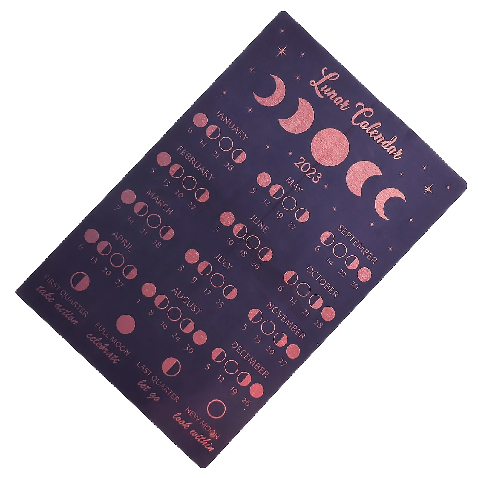 

2024 Office Moon Phase Calendar Delicate Lunar Full Tracker Background Decorative Wall Hanging