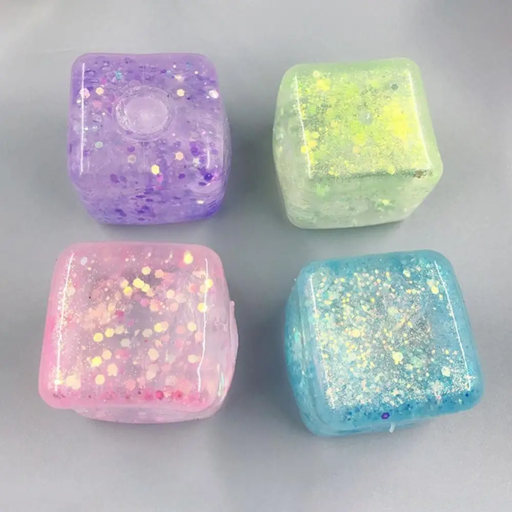 Creative Fidget Toy Mini Squishi Toys Mochi Ice Block Stress Ball Toy Kawaii Transparent Cube Stress Relief Squeeze Toy 3
