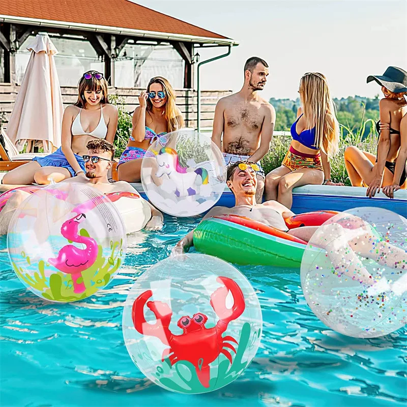 Beach Ball Inflatable Unicorn Flamingo Summer Pool Toy Party Water Balloon Outdoor Volleyball Swimming Ring Sport Accessories
