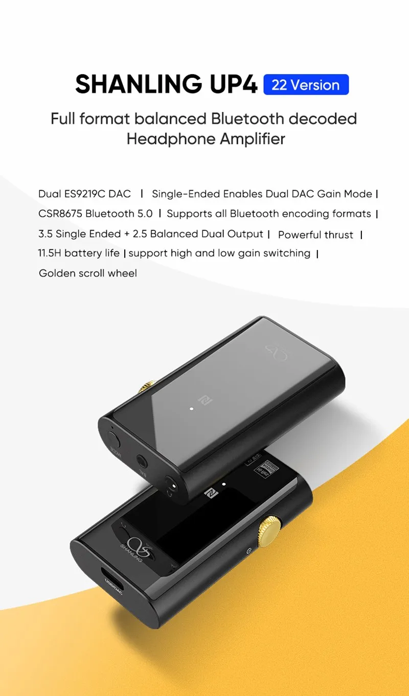 Shanling UP4 2022 tam format dengeli cift ES9219C DAC Bluetooth 5.0 cozulmu kulakl k amplifikatoru 3.5MM 2.5MM dengeli c kt AliExpress