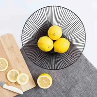 Household Tools Storage Basket Black Table Decor Metal Candy Dish Kitchen Fruit Bowl Food Baskets Iron Vegetable Home Holder 6