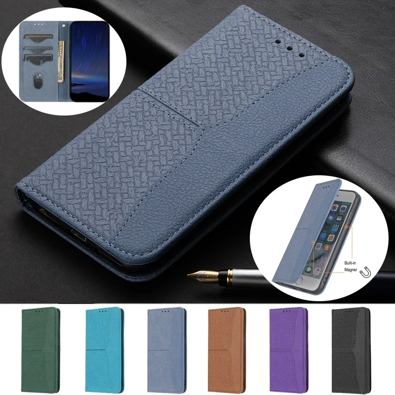 Magnetic Leather Zipper Wallet Phone Case with Card Slots and Wrist Strap