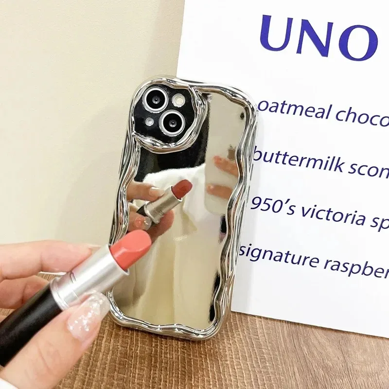 Glitter Plating Soft Mirror Case For OPPO A3 PRO Find X2 X3 X6 X7 Ultra K10 K11 K12 Reno 12 Camera Protector Wave Bumper Makeup_voghion.com