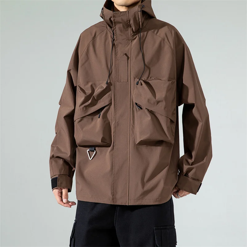 

Shadowless wall fall hooded three storm jacket outdoor loose jacket men