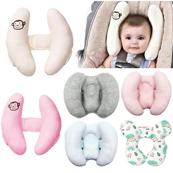 Cuscino per passeggino Cuscino di supporto per la testa e il collo del bambino Poggiatesta a forma di U Fissaggio del corpo Cuscino per la scuola dei bambini antirollio 1