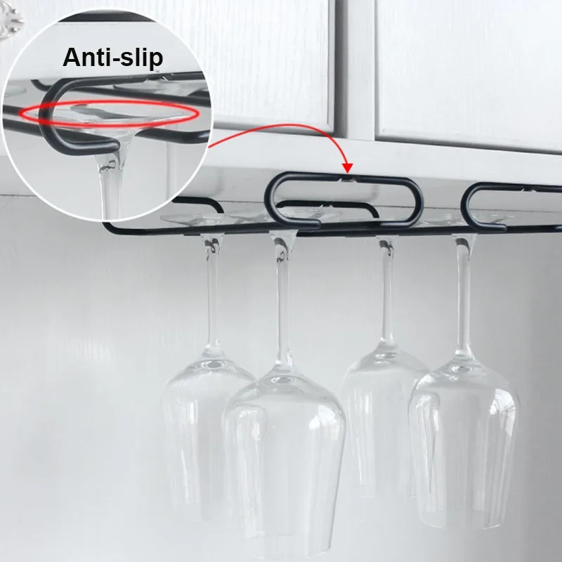 Stainless Red Wine Glass Holder Inverted Hanging Storage Rack Goblets Hanger Rack Decoration Hanging Wine Cabinet 4