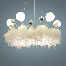 

Feather Lamp Romantic Living Room Crystal Maid Children's Master Bedroom Chandelier Creative Modern Nordic Chandelier Cute Lamp