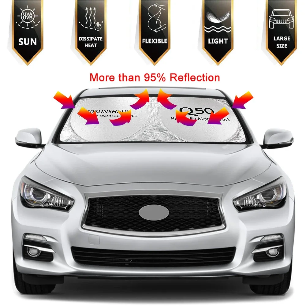 Car windshield sunshade cover For Infiniti Q30 Q50 Q60 Q70 QX30 QX50 QX60 QX70 QX80 IPL Accessories Anti UV Reflector Visor car sunshade windshield sun shade