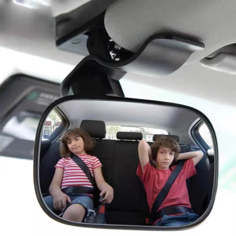 Car Rearview Mirror Car Baby Mirror Baby Mirrors Car Windshield Suction Cup Mirror Sun Visor Plate Clamp Mirror Angle Adjustable