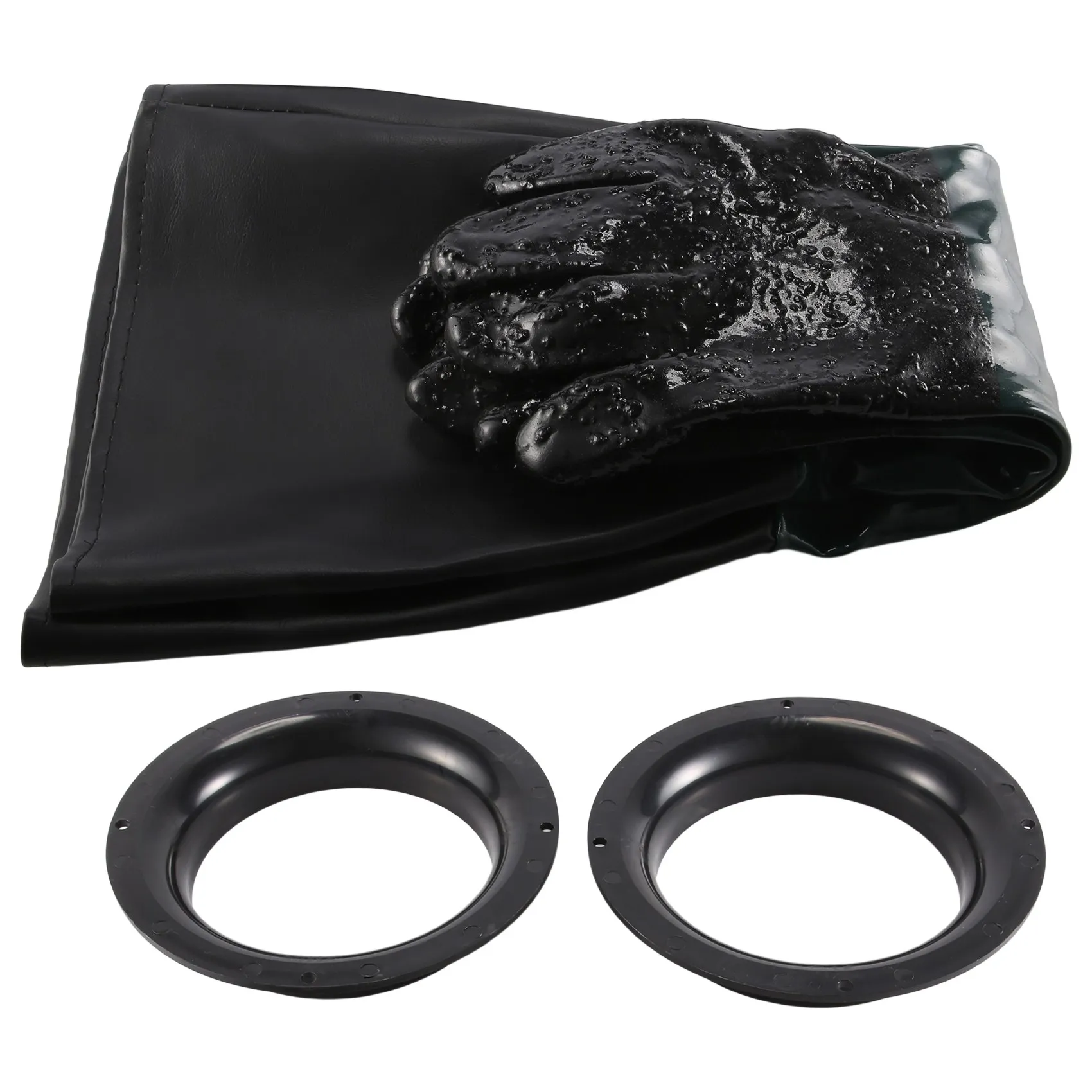 1Pair Durable Rubber Sandblasting Gloves 60Cm Heavy Duty Working Protective Sandblaster Gloves For Sandblast Machine Cabinet