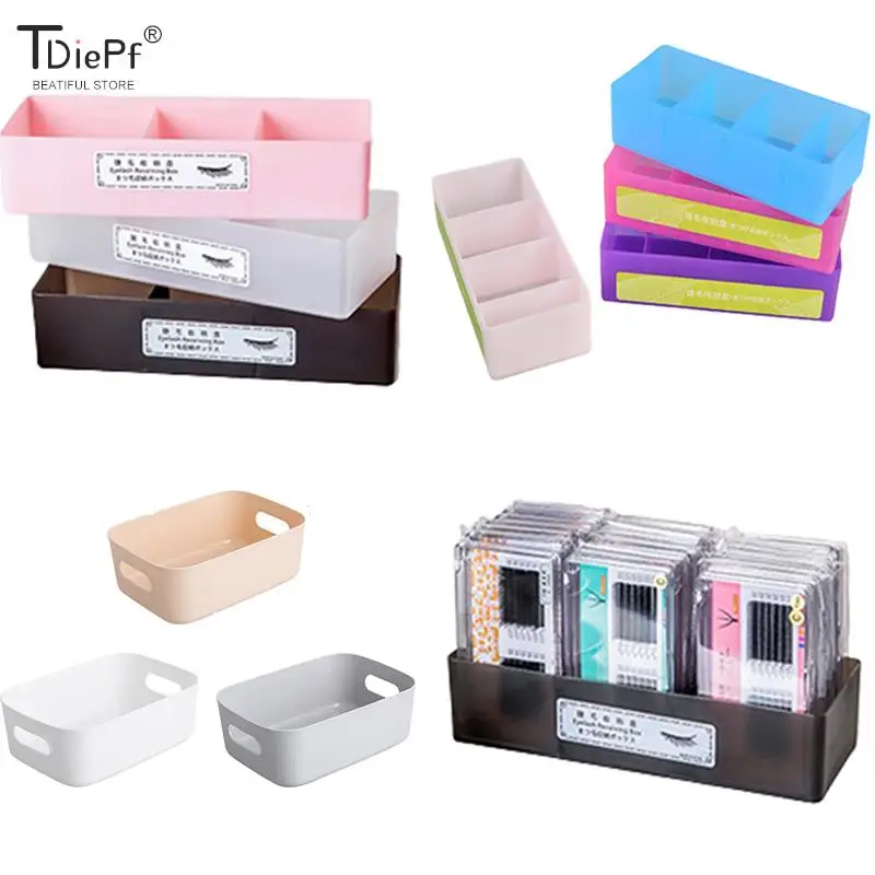 

1/4Grids Portable Eyelash Display Case Eyelash Extensions Tools Holder Stand Plastic Empty Eyelash Storage Box Eyelash Organizer