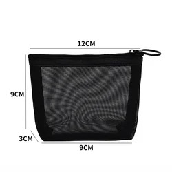Sleek Black Mesh Travel Makeup and Toiletry Organizer (S)