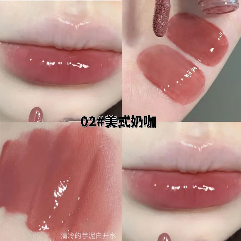 White Feather Mirror Shine Lipstick - Watery, Moisturizing, Long-lasting, Non-fading, Non-sticking Formula for Pouty Lips