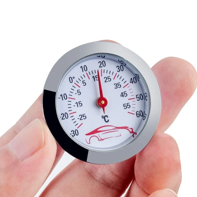 43 Mm -Es Kerek Hőmérséklet -Vizsgálati Mérő -30–60 ℃ Mini Autó Hőmérő Beágyazott Nagy Pontosságú Monitor Nincs Szükség Akkumulátorra