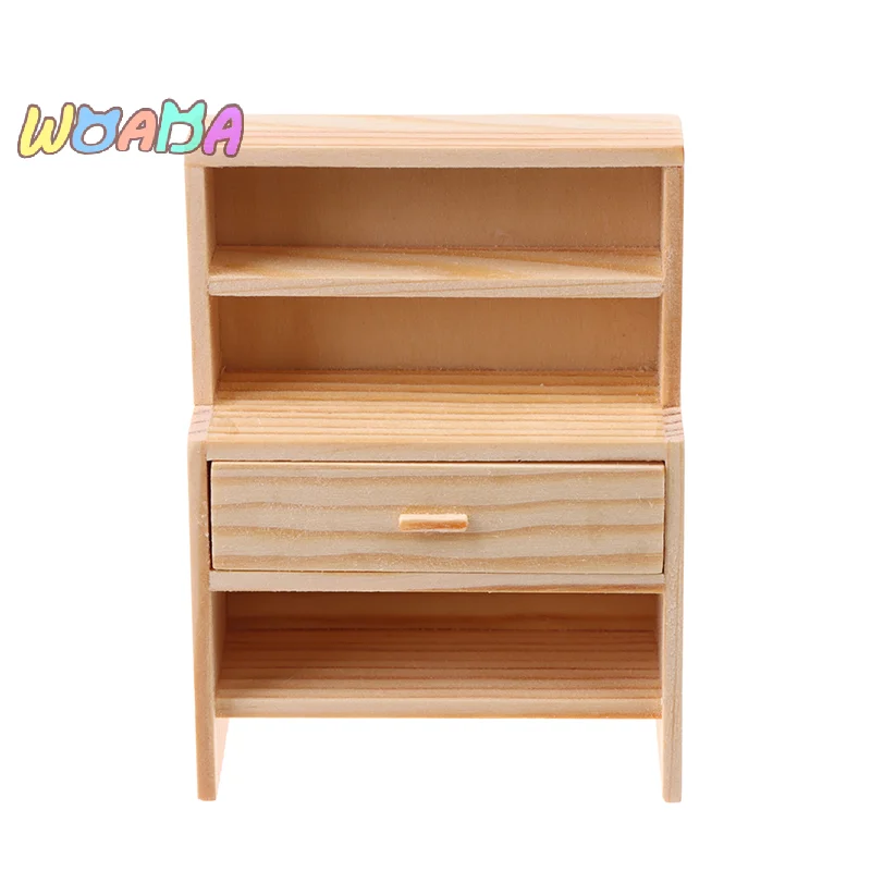 1:12 인형 집 미니어처 책장, 나무 사물함, 공부 캐비닛, 수제 가구 모델 장식 장난감, 인형 집 액세서리, 1PC