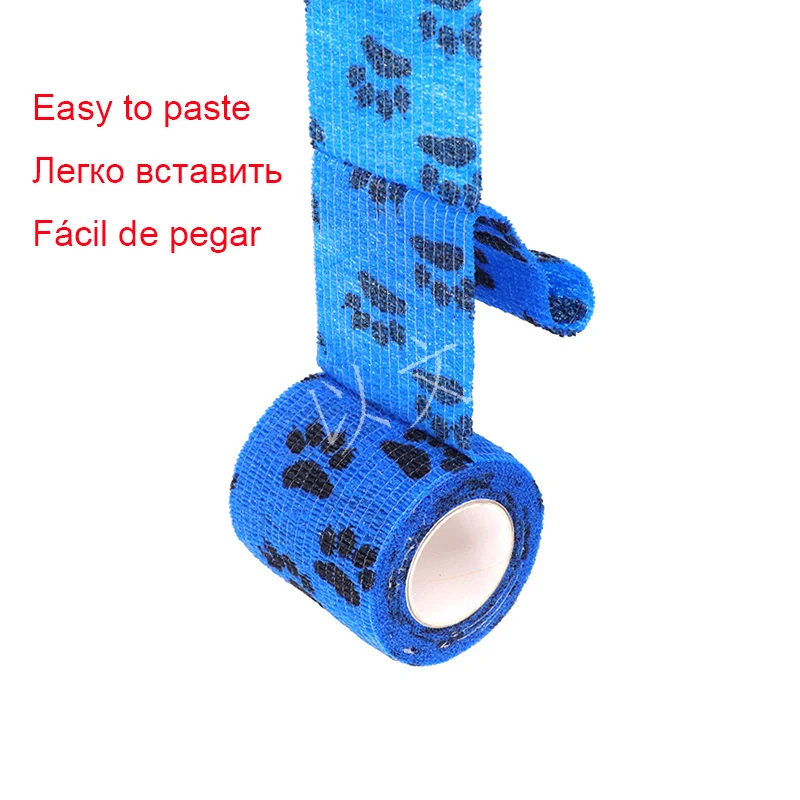 4.8m Colorful Sports Knee Support Therapy Printed Elastic Bandage Protector Self Adhesive Wrap Tape Finger Joint Pet