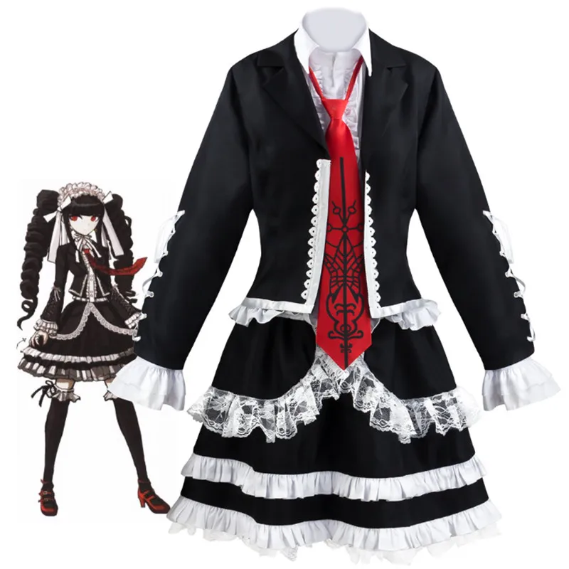 DanganRonpa yasuhiro taeko женское платье Celestia Ludenberg азартные игры Девушка Лолита школьная