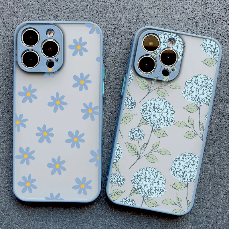 Kunst flache Blumenmuster Schutzhülle für iPhone 16 15 14 Pro Max Plus 11 12 Mini 13 Pro Max 7 8 Plus XR XS Rückseite – Detail 12