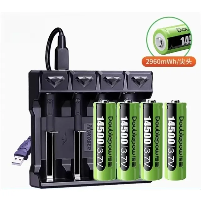 4pcs/lot Original 14500 Rechargeable Lithium Battery 3.7V 2960mWh AA Rechargeable Battery Electric Toothbrush Battery 1