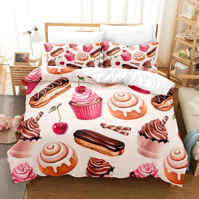 Pink Love Heart Bedding Set Duvet Cover Quilt Cover Girls Room Cute Sweets Comforter King Queen Double Twin Size Bed Line