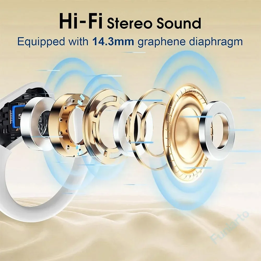 Sports Bluetooth Waterproof Noise Cancelling Wireless Earbuds with Deep Bass Sound