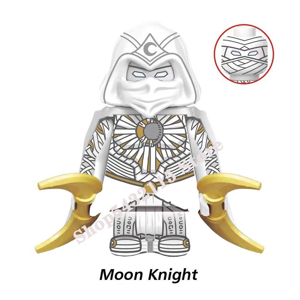Disney Superhero Moon Knight Loki Sylvie Building Block Layla Khonsu Hulk Thor Captain America Black Widow Vision Deadpool Brick