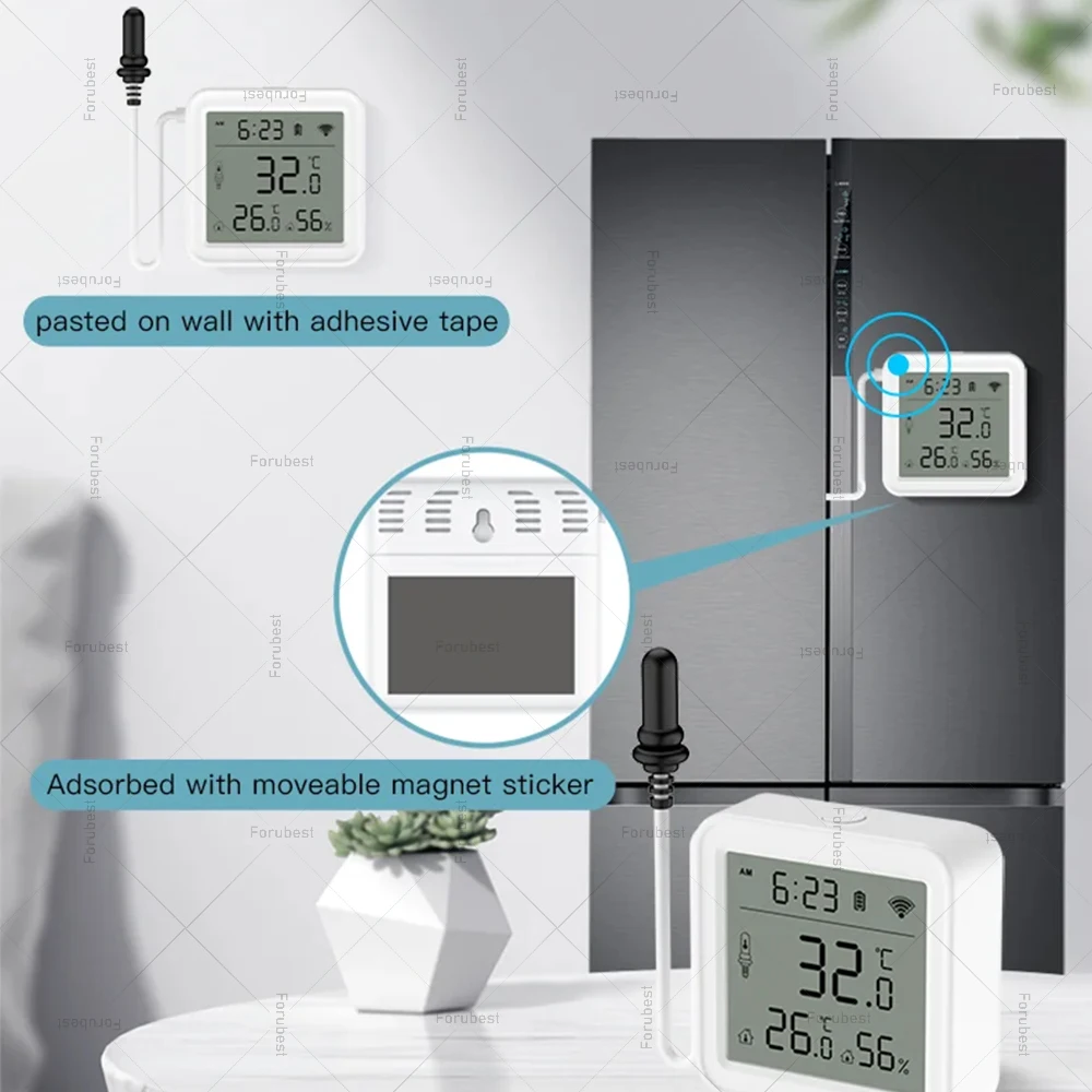 WiFi Thermometer Binnenhygrometer Thermometer Hygrometer WiFi Intelligente Indoor Thermometer Bluetooth Afstandsbediening Sensor App voor Cozylife Wijnkas, Wijnkelder, Kelder WiFi Thermometer Binnenhygrometer Thermometer Hygrometer WiFi Intelligente Indoor Thermometer Bluetooth Afstandsbediening Sensor App voor Cozylife Wijnkas, Wijnkelder, Kelder
