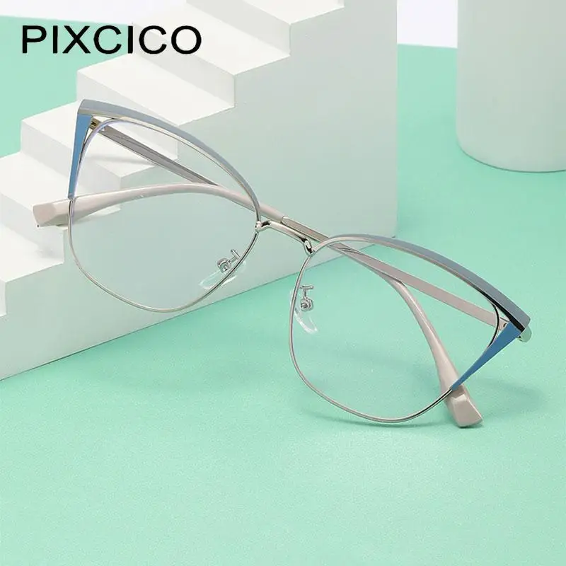 R56771 Fashion Cat Eye Hollow Out Presbyopic Eyewear Dioptric +0.5 ~ +3.0 Women New Metal Coloured Eyebrow Frame Reading Glasses 2