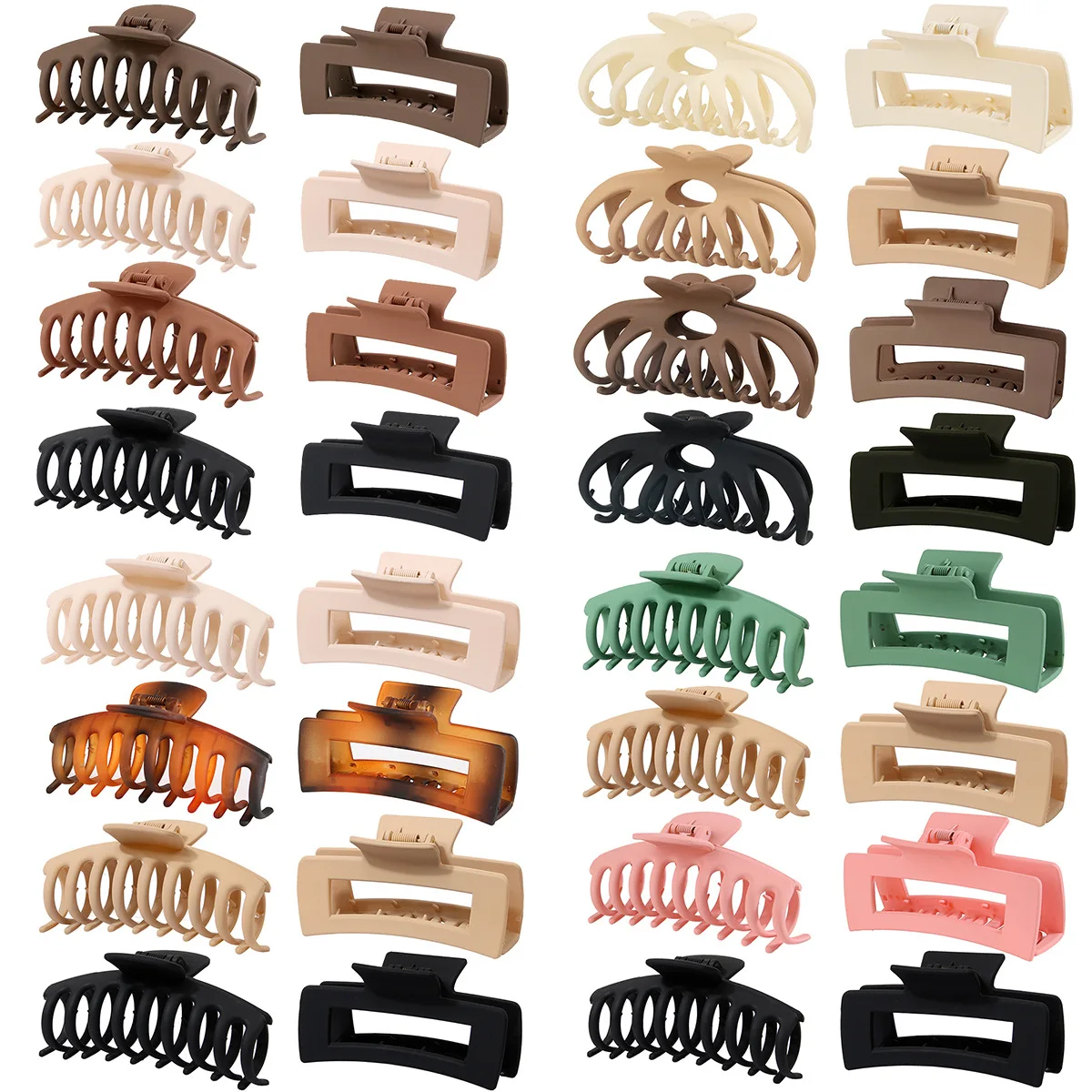 

8Pcs Large Hair Clip Claw Crab For Women Female Big Hairpins Clips Clipper Ponytail Barrettes Hair Accessories Jewelry Set