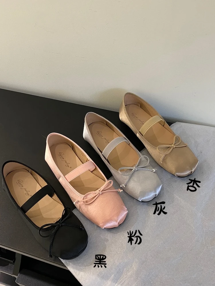 

2024 Spring New Women Flat Shoes Fashion Round Toe Shallow Ladies Mary Jane Ballerinas Flat Heel Casual Ballet Shoes