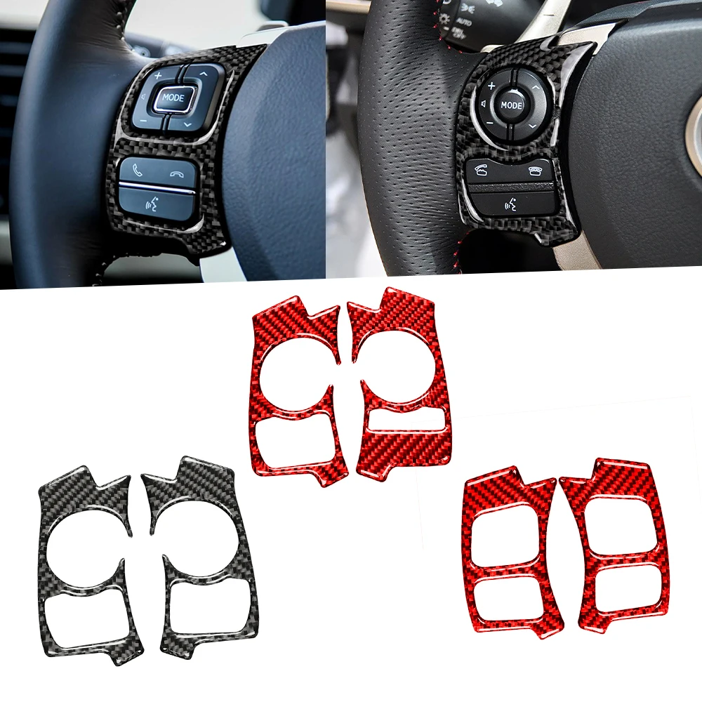 

For Lexus IS250 Nx200 200t 300h 2013-2020 2pcs Car Steering Wheel Decor Cover Trim Sticker Decal Auto Accessories Carbon Fiber