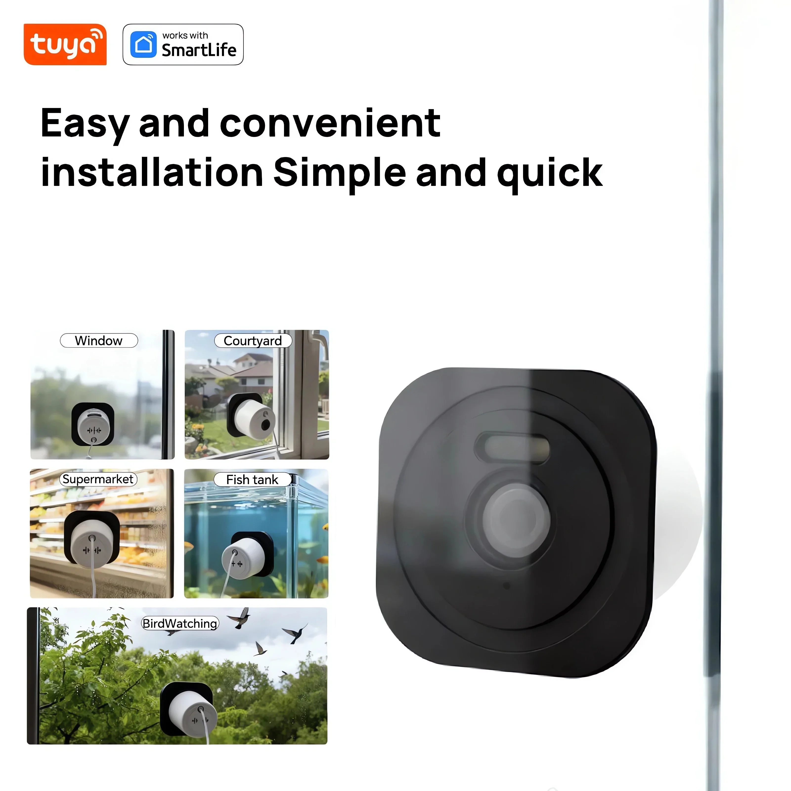 Tuya 2K 5GHz Window Camera WiFi Wireless Network Indoor Camera for Home Security Color Night Vision,Person Motion Detection 3