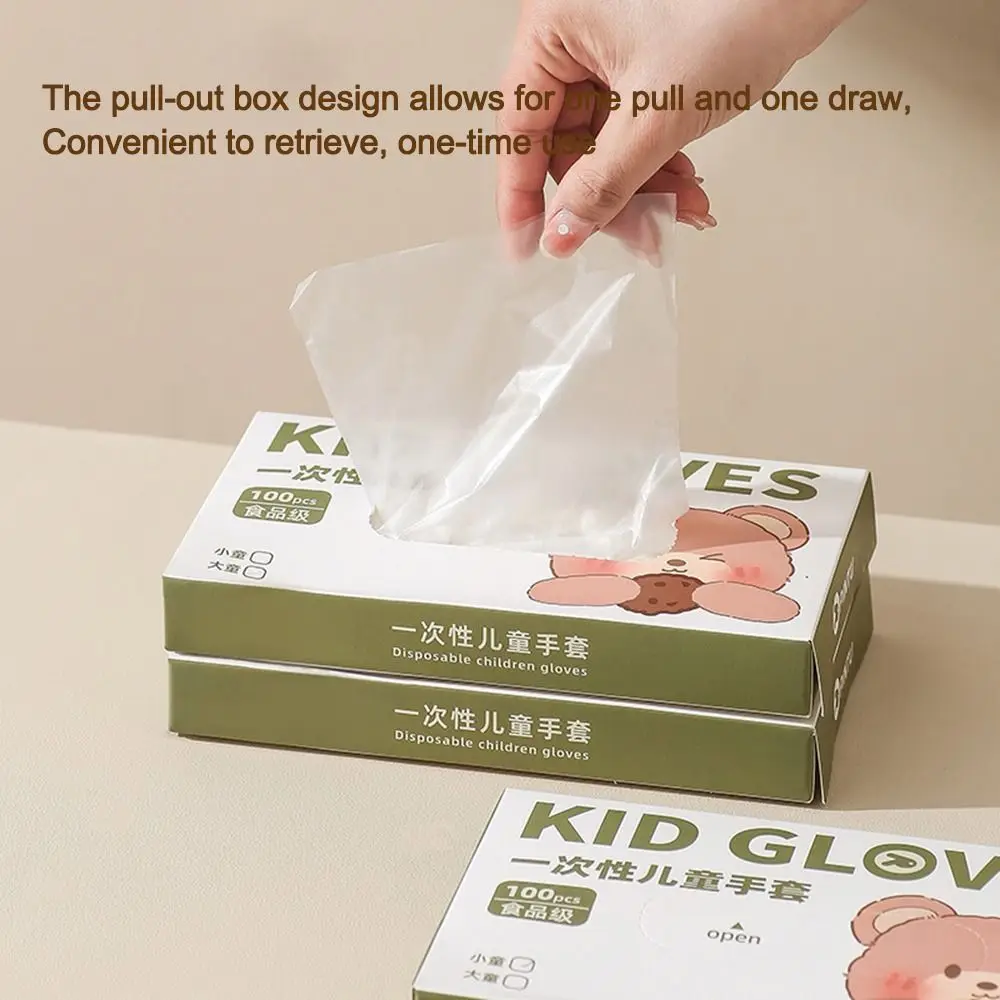 New Acid Work Safety Disposable Gloves Food Grade TPE Latex Free Gloves Transparent Non-Slip Kid