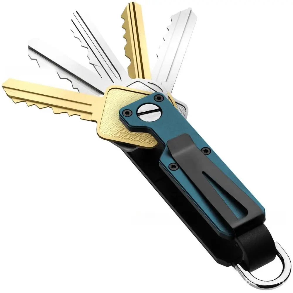 Metal Keys Fob with Clip Holds 2-6 Keys Bag Multi-function Modern Key Case Holder for Keys Less Than 6.2cm with Screwdriver 5