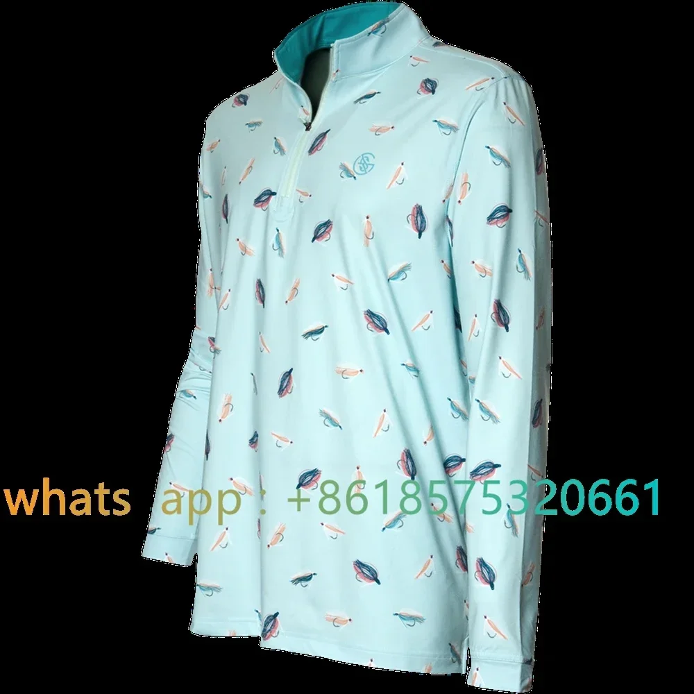 구간 스쿼드 긴팔 퍼포먼스 셔츠 쿼터 지퍼 저지 낚시 의류 통기성 낚시 티셔츠..