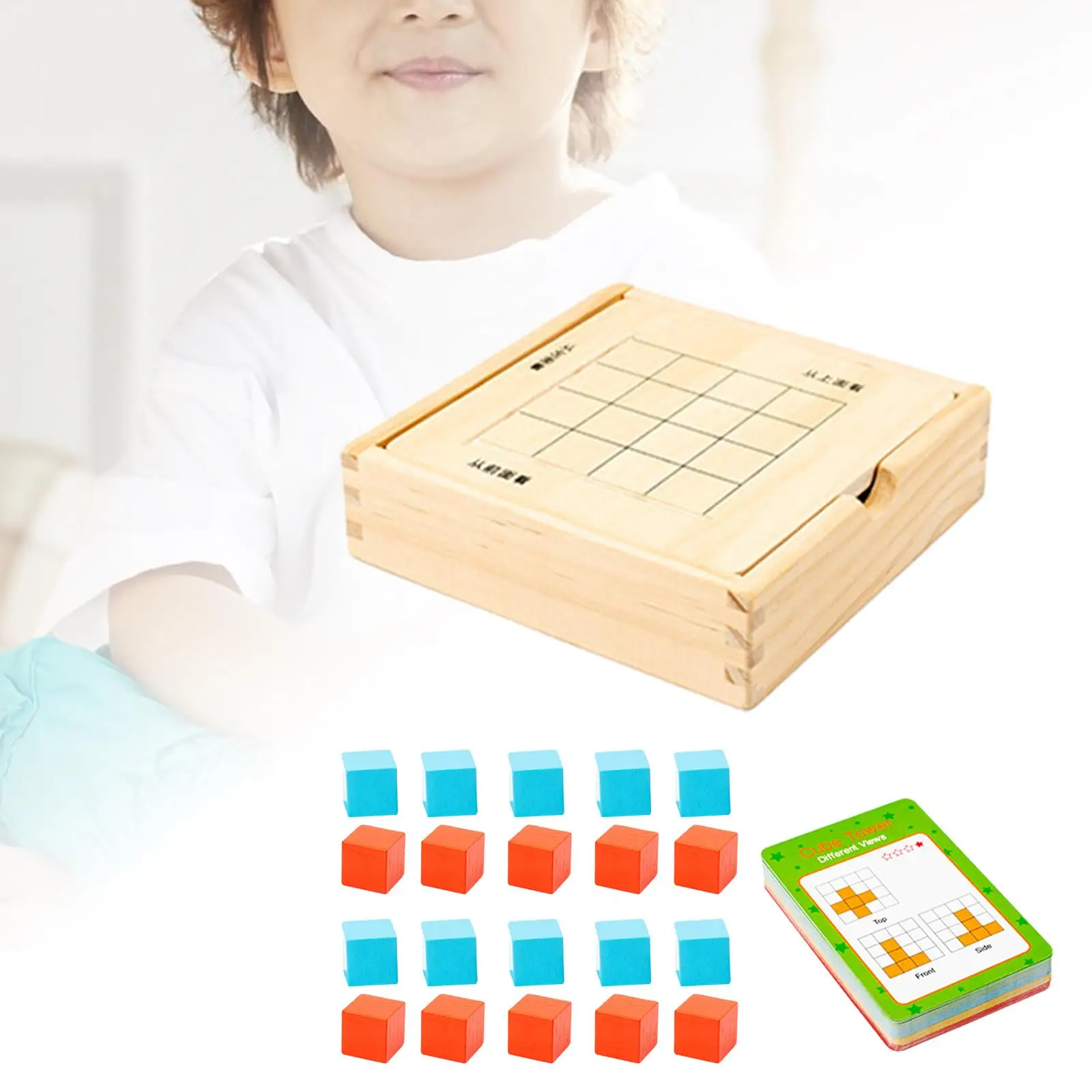 

Block Puzzle Toy Educational Toy Multi Shapes Wooden Building Blocks Set Stacking Blocks for Child Kids Ages 4-6 Years