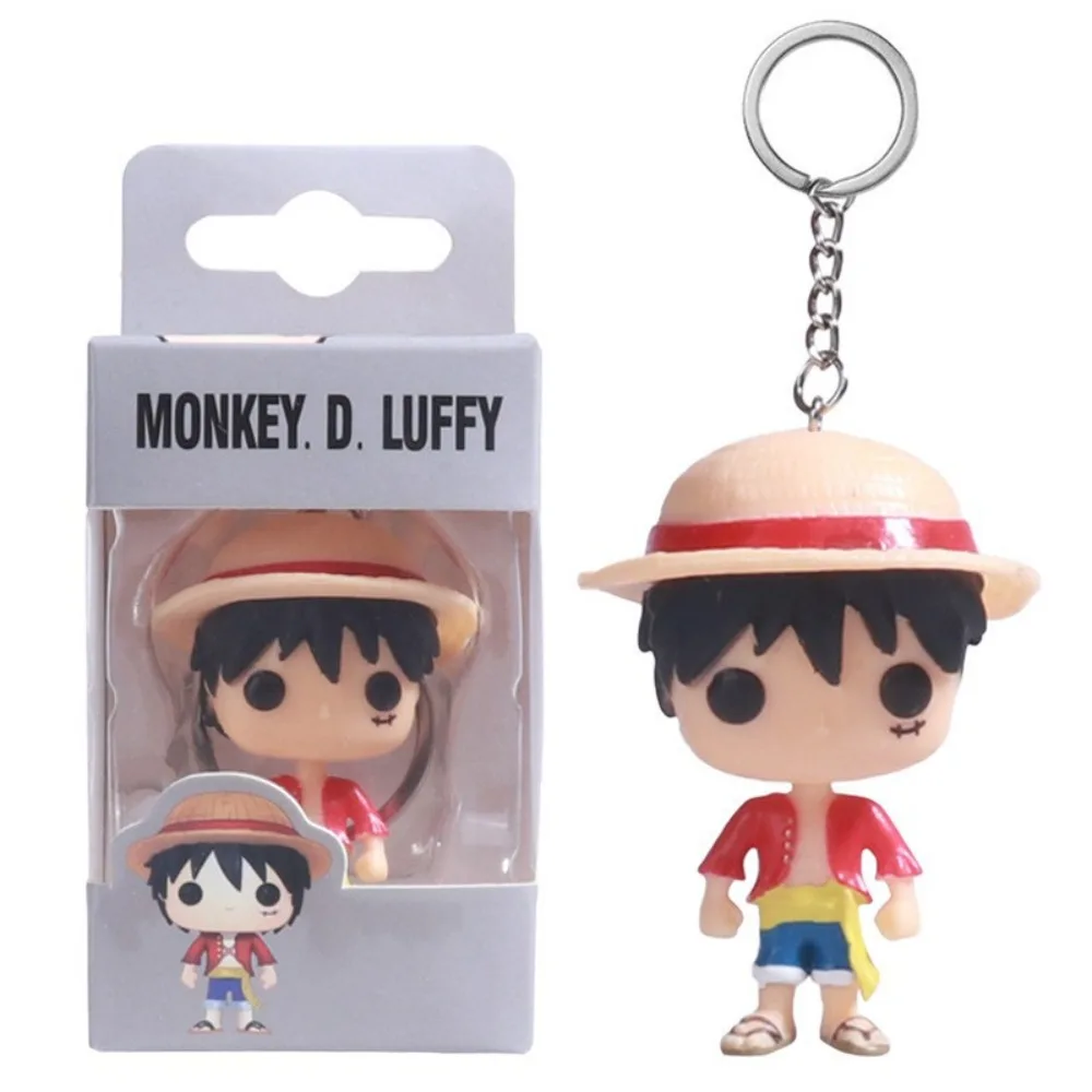 FUNKO Keychains One Piece Roronoa Zoro TonyTony Chopper Kwaii Compact Anime Doll Pendant Pocket Keychain Toy Gift for Children 2