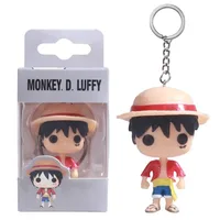 FUNKO Keychains One Piece Roronoa Zoro TonyTony Chopper Kwaii Compact Anime Doll Pendant Pocket Keychain Toy Gift for Children 2