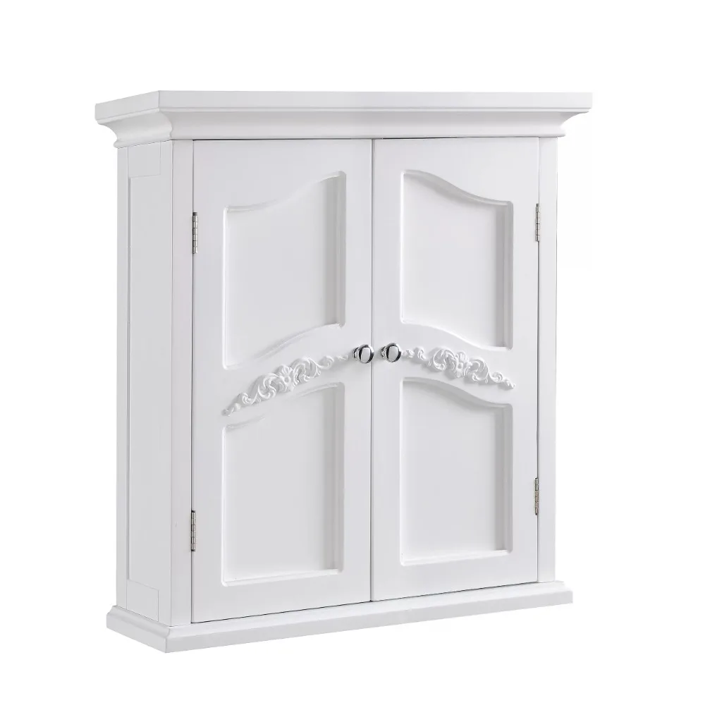 

Teamson Home Versailles Wooden Wall Cabinet with 2 Shelves, White