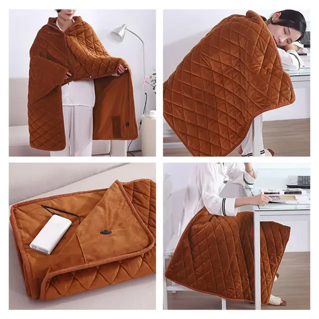 Elektromos Takaró Automatikus Időzítés Gyors Fűtés Vezeték Nélküli Poliészter Téli Vastagabb Fűtőkest Usb Melegítő Pad Hideg Időjáráshoz - Image 5