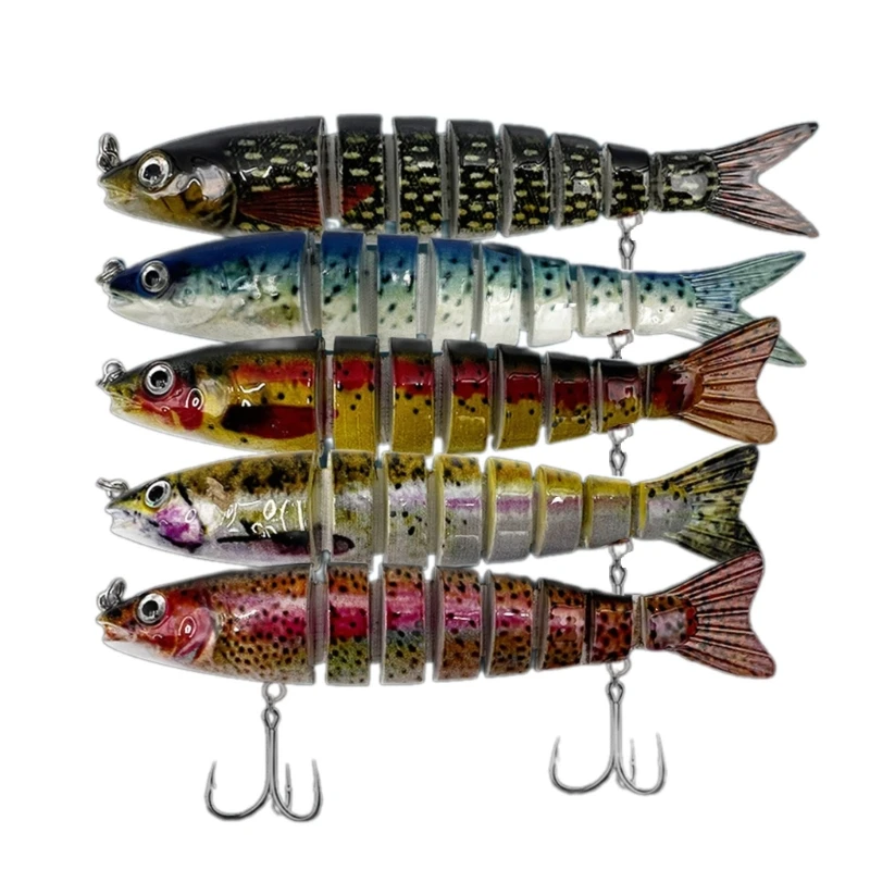 

5Pcs Multi-Section Artificial Fishing Baits Jointed Swimbait Crankbait Fishhooks