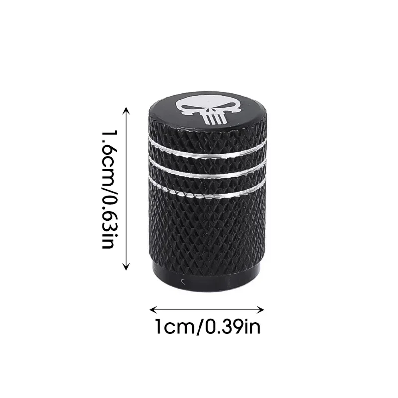 NEW 4pcs Skull Pattern Tire Valve Caps Decor Car Motorcycle Bike Aluminum Alloy Dustproof Cover Wheel Tyre Stem Valve Cap