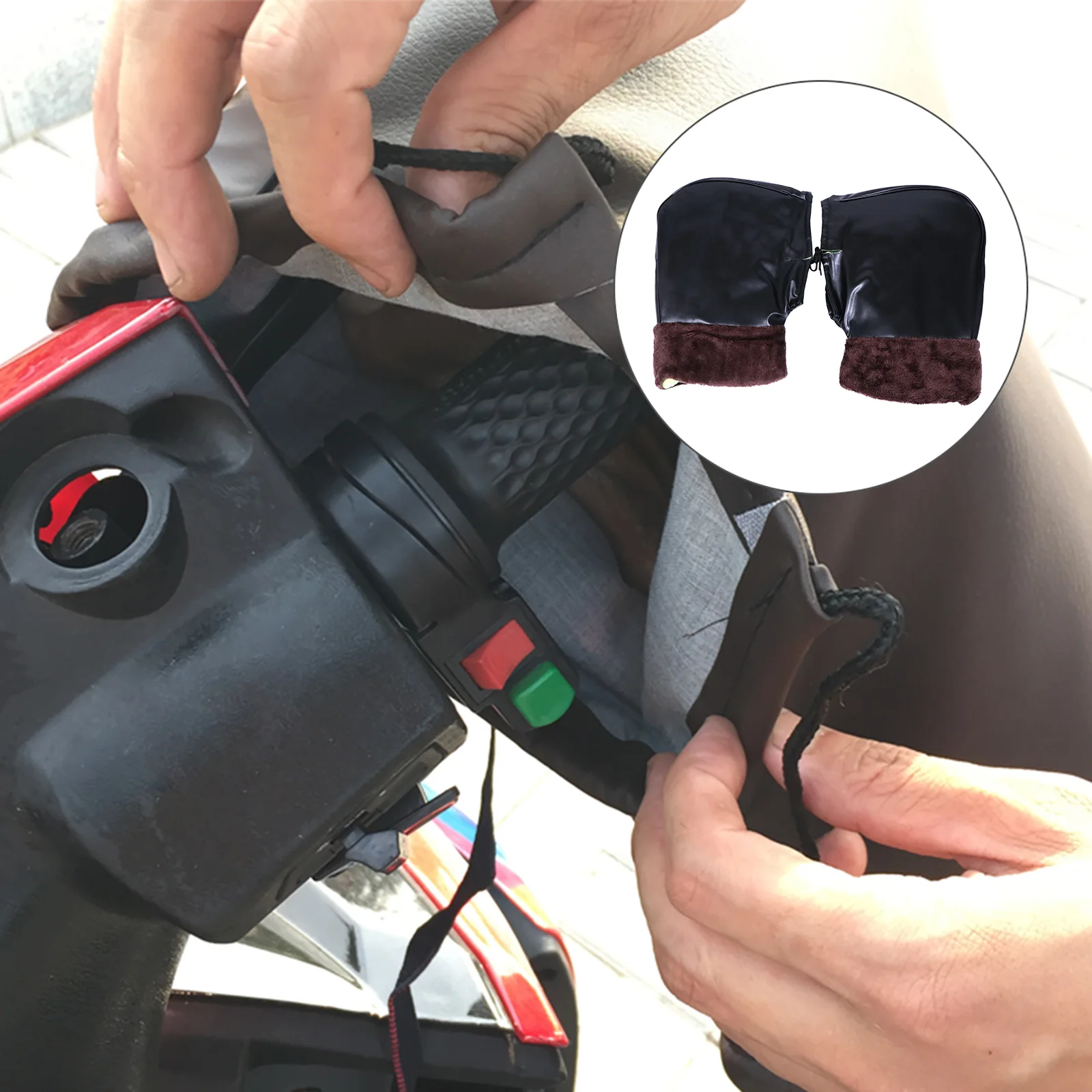 

Electric Handlebar Cover Windproof Gloves Motorbike Mens Bikes Hands Protective Waterproof Winter Protector Bicycle Snowmobile