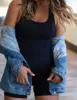 Womens Workout Bodysuits Sexy Yoga Sport Suit One Piece Gym Bodycon Rompers Tummy Control Workout Activewear Jumpsuit Sleeveless 5